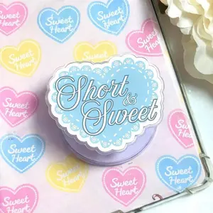 Short & Sweet MagSafe Phone Grip, Cute Coquette Aesthetic Blue Heart Phone Holder,  Popgrip Stand sticky magnetic mount accessories Flower-Shaped Multi-Functional