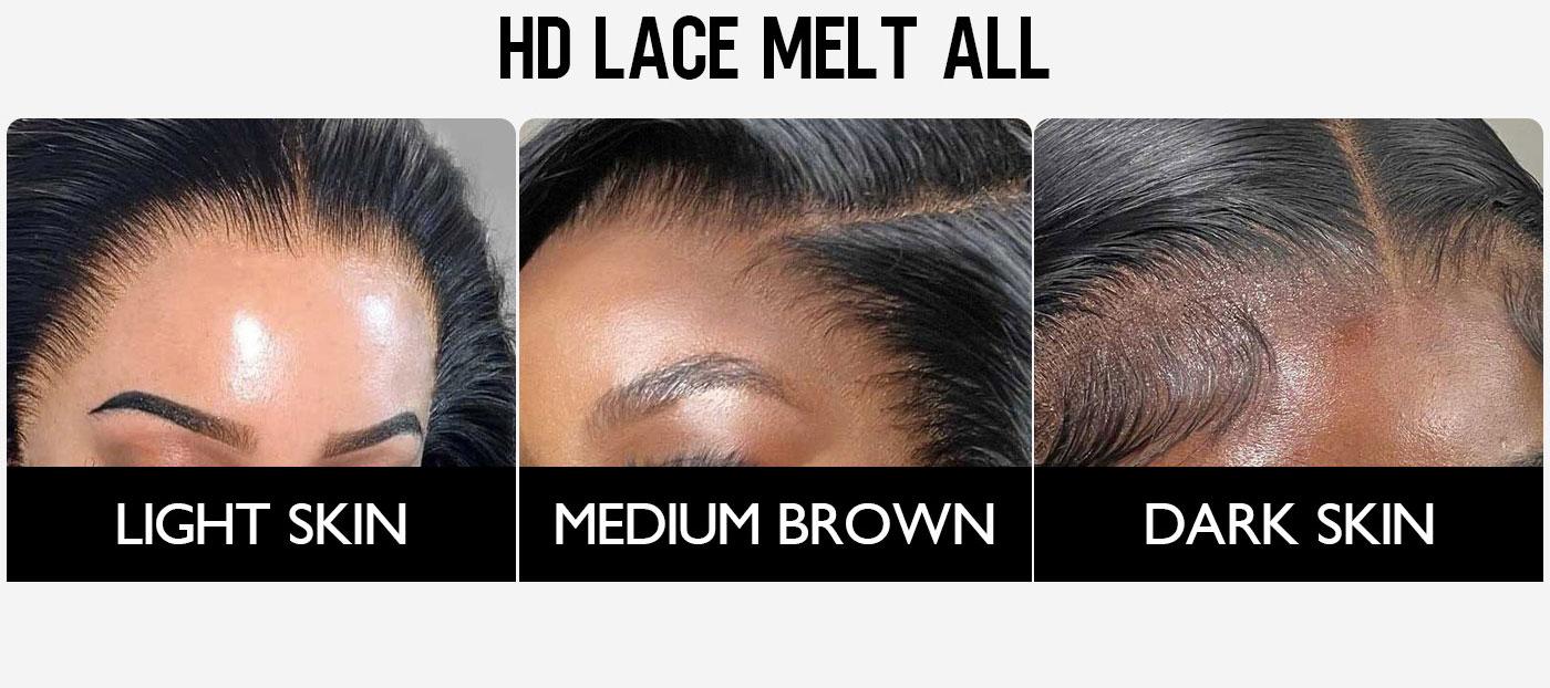 OQ HAIR Straight Brown Hair With Light Pink Skunk Stripe Color Pre-plucked Natural Hairline 13x4 Lace Front Wig Human Hair