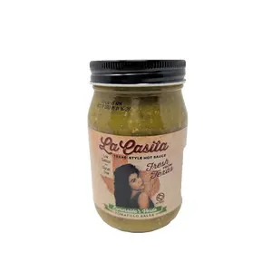 La Casita Esmeralda's Verde Tomatillo Salsa Hot Sauce 16 Ounce Glass Jar