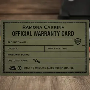 OFFICIAL WARRANTY CARD by Ramona Carrinv