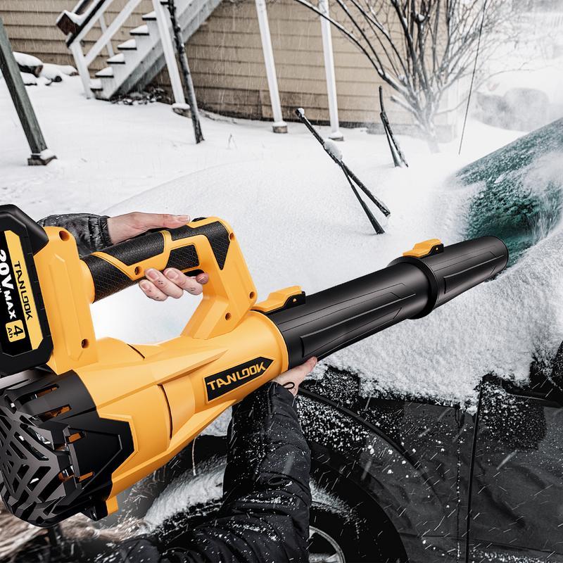 Tanlook Cordless Electric Leaf Blower/Snow Blower - 26000 RPM Max Power, 2×4.0Ah Batteries, Lightweight Handheld for Efficient Leaf & Snow Removal, Powerful Performance & User-Friendly Design