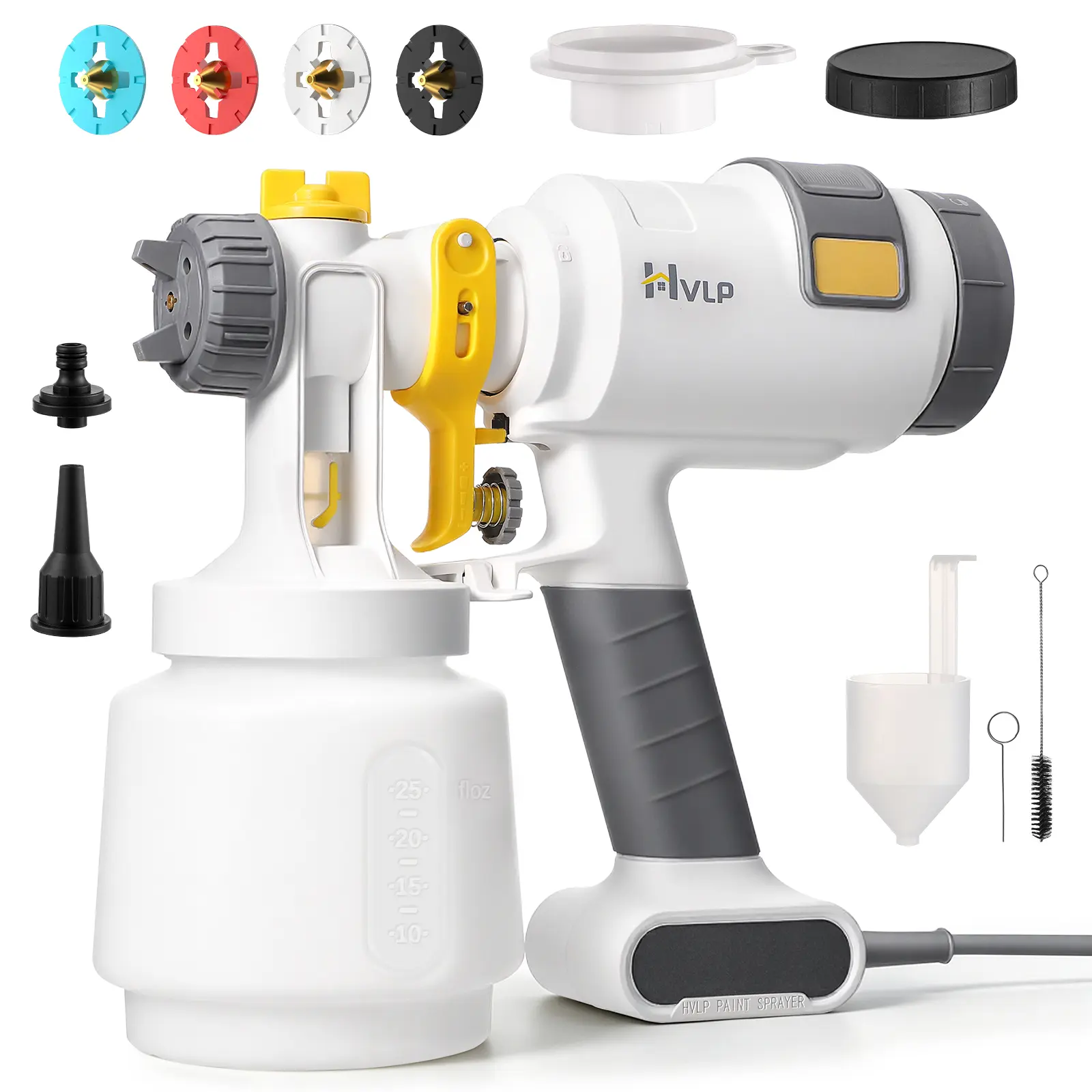 2026 Upgraded Electric Paint Sprayer, Ultra-Light Power Spray Gun with 4 Nozzles, 3 Spray Patterns, Easy-to-Clean Design for Fences, Furniture, DIY Projects