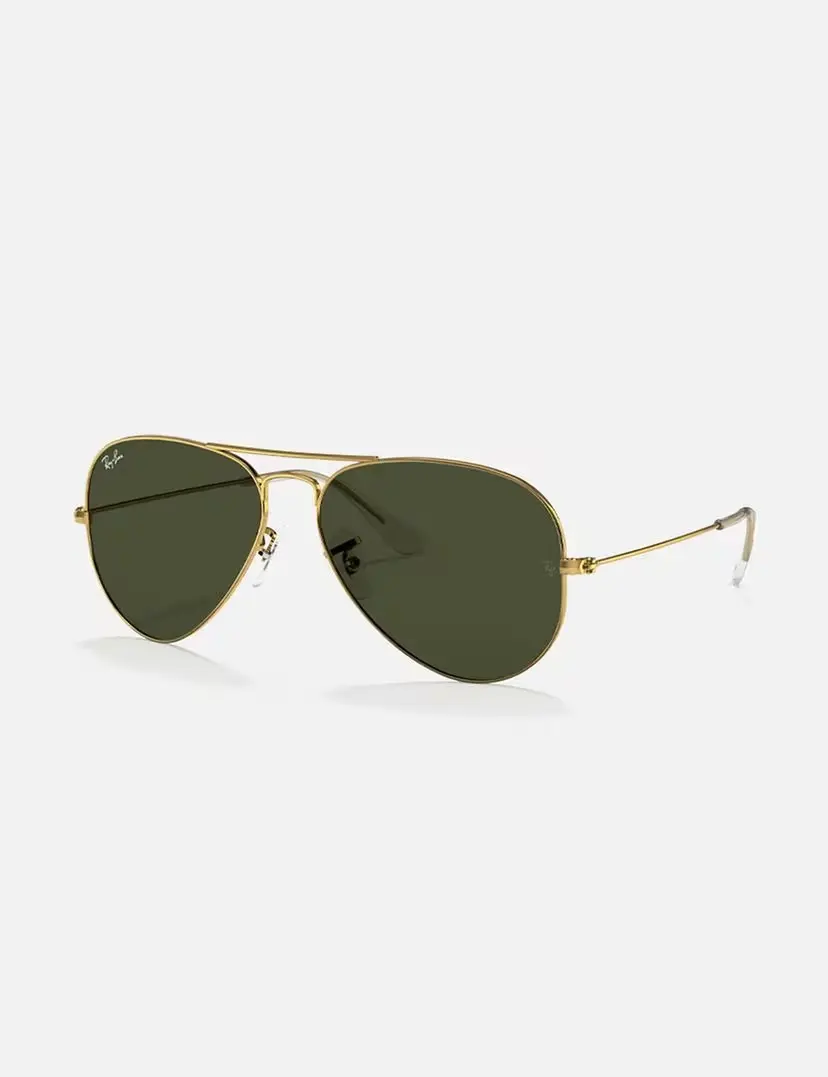 Ray-Ban Aviator Pilot Sunglasses Gold Frame Green Glass Lens Lightweight UV400 Outdoor Shades for Men Women