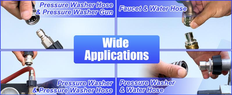 M MINGLE Ultimate Pressure Washer Adapter Set, Stainless Steel Universal Fittings, M22 Swivel to 3/8 Inch Quick Connect, 3/4 Inch to Quick Release, 8-Pack, ChristmasGift