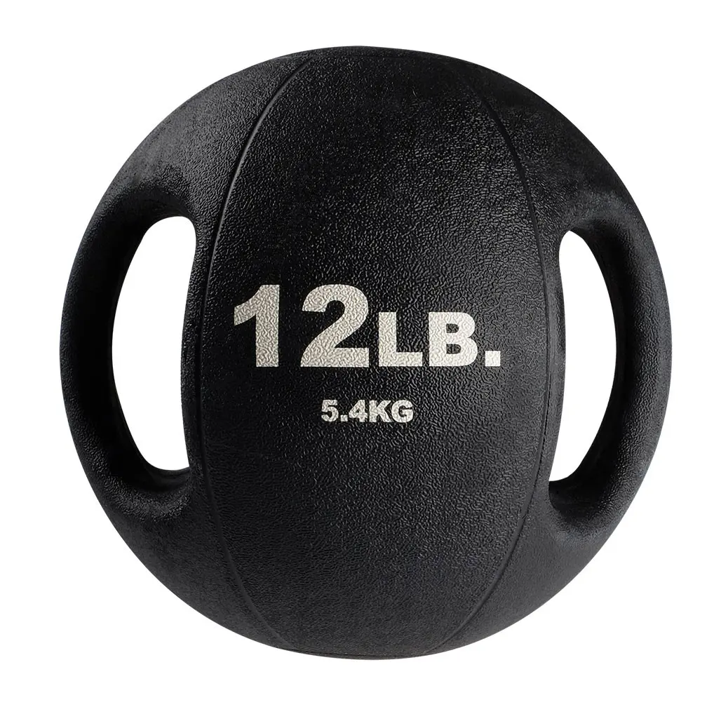 Body-Solid Tools Dual-Grip Rubber Medicine Ball, 12 lb - Functional Strength Training Equipment for Lunges, Throws (Multi-Size Option Available)