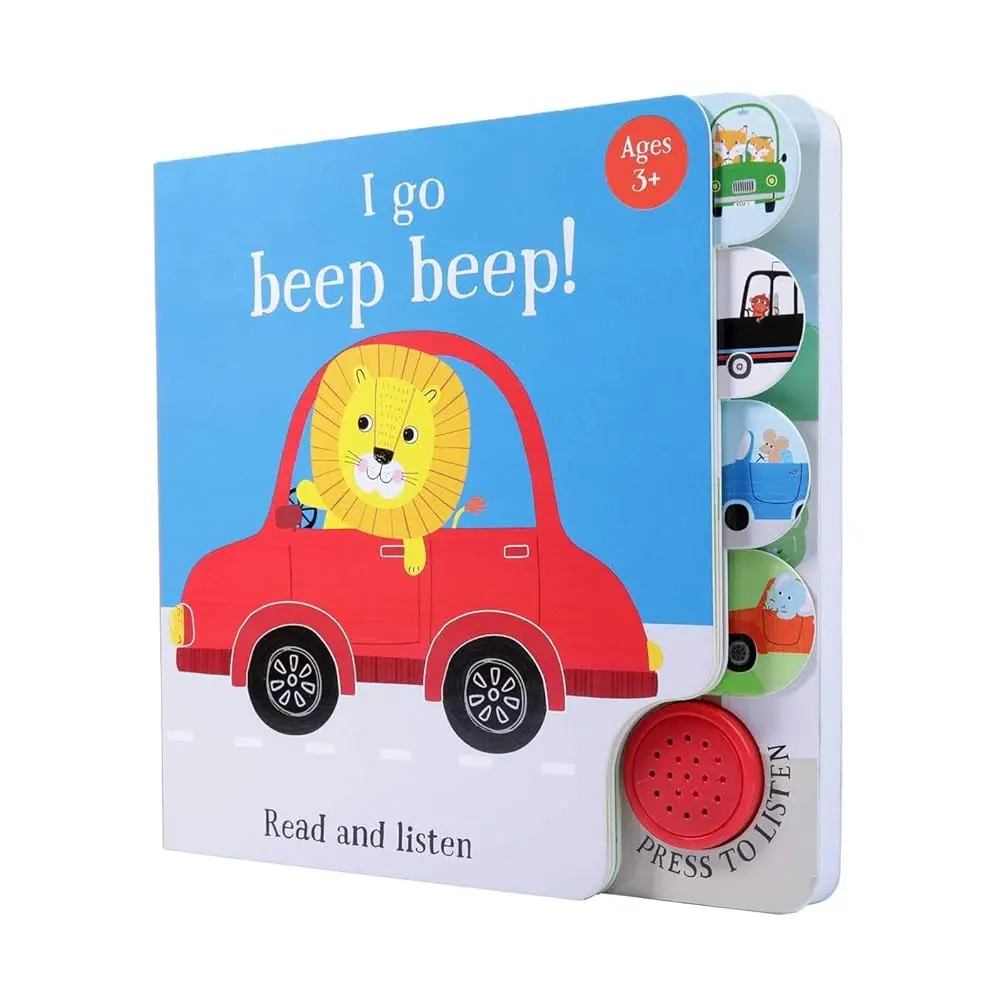 iSeek "I Go-Beep Beep" Lift-the-Flap Sound Book - Children's Picture Book with Illustrations, Sound-to-Press Features, Visual Cues, Infant Sense Stimulation, Ideal for Family Time