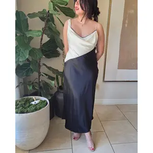 Jackie Satin Contrast Dress