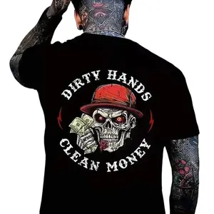 Dirty Hands Clean Money Shirt Soft Comfortable 100% Cotton Casual Crew Neck Tee Men Unisex Everyday Wear Husband Gift USA Made Breathable Fabric Durable Menswear Tops Versatile Everyday Apparel Practical Gift Option