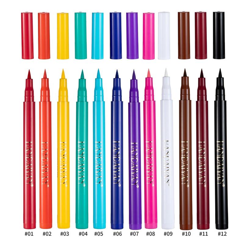 12 Colors Matte Liquid Eyeliner Set, Colorful Neon Eyeliner Pencil Rainbow Waterproof Long Lasting Matte Colorful Eyeliner Milti-Functional Eyeliner Eyeshadow Pen Valentine's Day Gifts for Women
