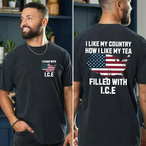 Express Your Patriotism With I Like My Country Like My Tea Filled With Ice Graphic Unisex T Shirt