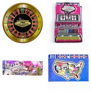 Las Vegas Magnet Collector Pack – 3 Fridge Magnets + Free Route 66 Sticker | Souvenir Gift Set