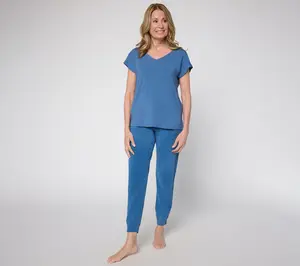 Barefoot Dreams Petite Modal Double V-Neck Dolman and CCUL Jogger