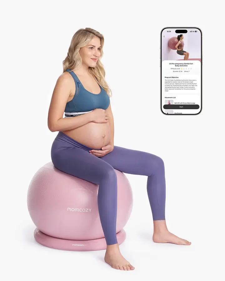 Momcozy Pregnancy yoga ball Maternity exercise ball BirthEase Maternity Ball Set – Support Through Pregnancy & Beyond. Designed specifically for the modern mom-to-be, the Set offers thoughtful support throughout pregnancy, labor .