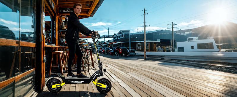 EOEOTWO GT06 Electric scooter, 48V 13AH/23.4AH, range of 40 miles, 1200W motor, foldable electric skateboard, 28MPH, LED display screen, front and rear dual shock absorbers, electric skateboard