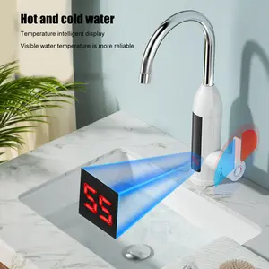 3000W Instant Water Heater Faucet IPX4 ABS Tankless Stainless Steel Kitchen Heating Tap for Home US Plug 110V