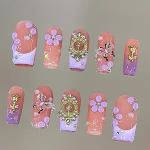 NailVesta  – 100% LAVENDER BLOOM  3D Design for At-Home & On-the-Go Manicures, Reusable, Long-Lasting, Salon-Quality Finish