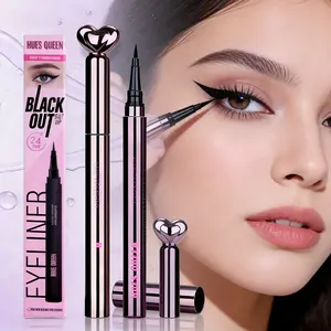 CKNGN Black Liquid Eyeliner with Spiral Fine Tip, Smooth Waterproof Smudge-Proof Quick Dry Makeup Eyeliner, Long-Lasting High Pigment, Heart Cap Design,   handmade makeup   Valentine’s Day & Christmas Flawless marker makeup eyeliner