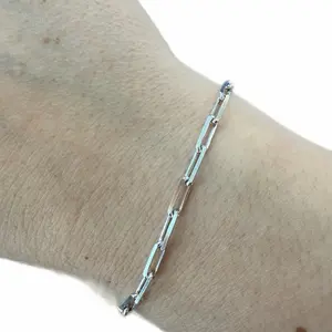 925 Silver Paperclip Bracelet 3mm