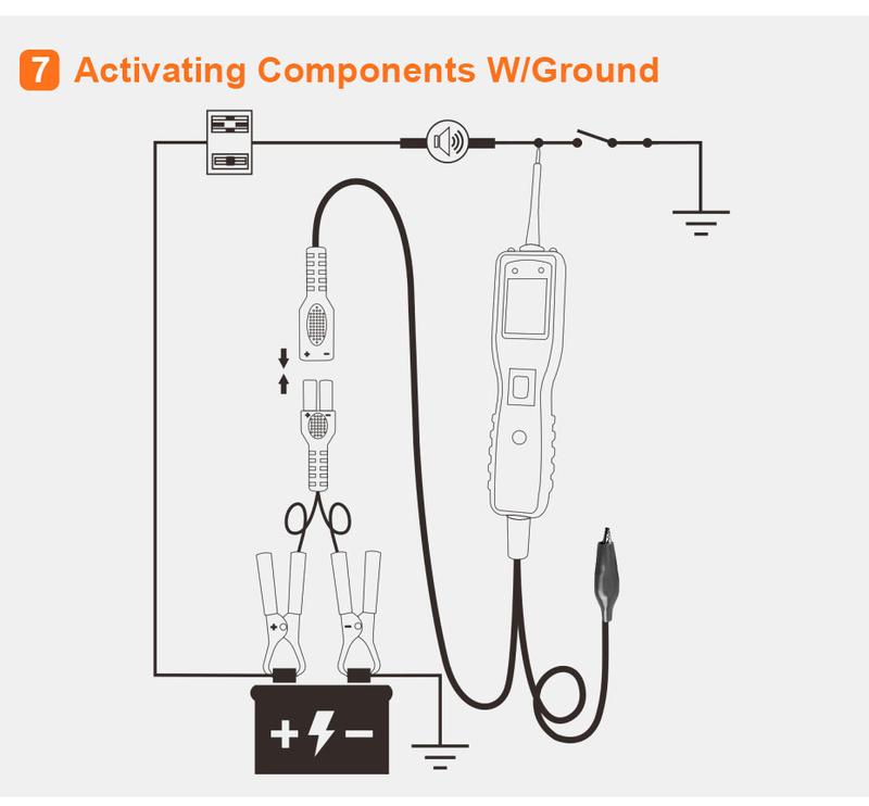 ANCEL PB100 Automotive Power Circuit Probe Tester, 12/24V Power Probe for Open/Short Circuit Testing, Continuity, Resistance, Relay & Diode Tester, 40FT Cable