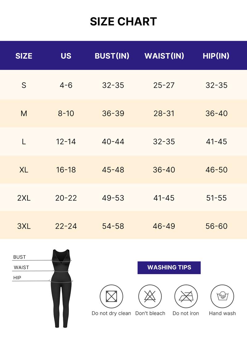 Shapellx Deep V Shapewear with Chest Support Breathable High-Waisted Tummy Control Basic Jumpsuit