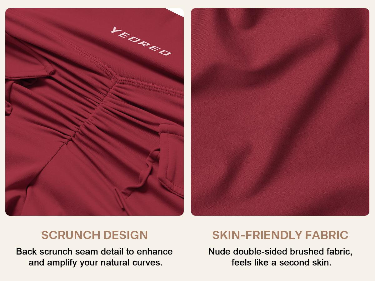 YEOREO CoreFlex Women High Waist Biker Shorts with Pockets Contour Seam Athletic Workout Shorts SpringStatements