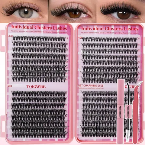 Adult DIY Cosmetic Lash Extension Kit, Mixed Soft Individual Cluster Lashes, Eyelash Bond-Seal Adhesive, Precision Tweezers for Natural Look – Ideal for Adults & DIY Enthusiasts