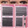 Adult DIY Cosmetic Lash Extension Kit, Mixed Soft Individual Cluster Lashes, Eyelash Bond-Seal Adhesive, Precision Tweezers for Natural Look – Ideal for Adults & DIY Enthusiasts