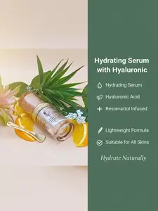 PRETTY NATURE BY JOYCE 1 Hydrating Serum with Hyaluronic Acid & Resveratrol and Vitamin C for All Skin Types Lightweight Formula with Humectants
