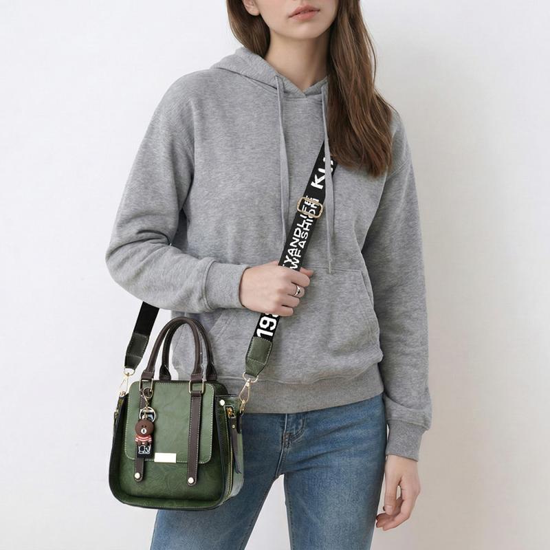 Classic Shoulder Bag for Women PU Leather Crossbody Bags with Top Handle and Zipper Closure for Daily Use and Party