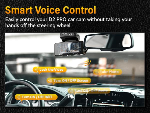 【Hardwire Kit】FocuWay D2 Duo Dash Cam Front and Rear, True 4K Front + 1080P Rear, 24H Parking Mode, Free 64GB Card, TouchScreen, Voice Control, GPS & WiFi, HDR Night Vision