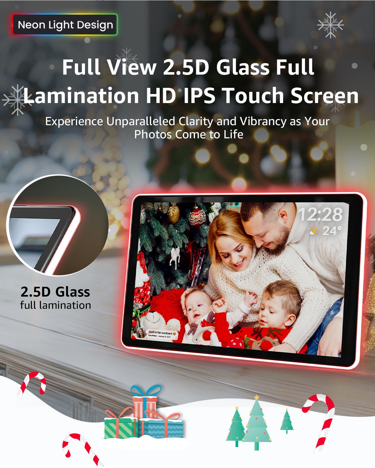 Gift Idea for Family, Apolosign Digital Picture Frame, Home Decor, 10.1 Inch 15.6 Inch 14.1 Inch HD IPS Touchscreen, Support Multi-user Connection, Share Photos Videos Via Free App, Support upport WIFI SD Card, Auto-Rotate Electronic Photo Frame