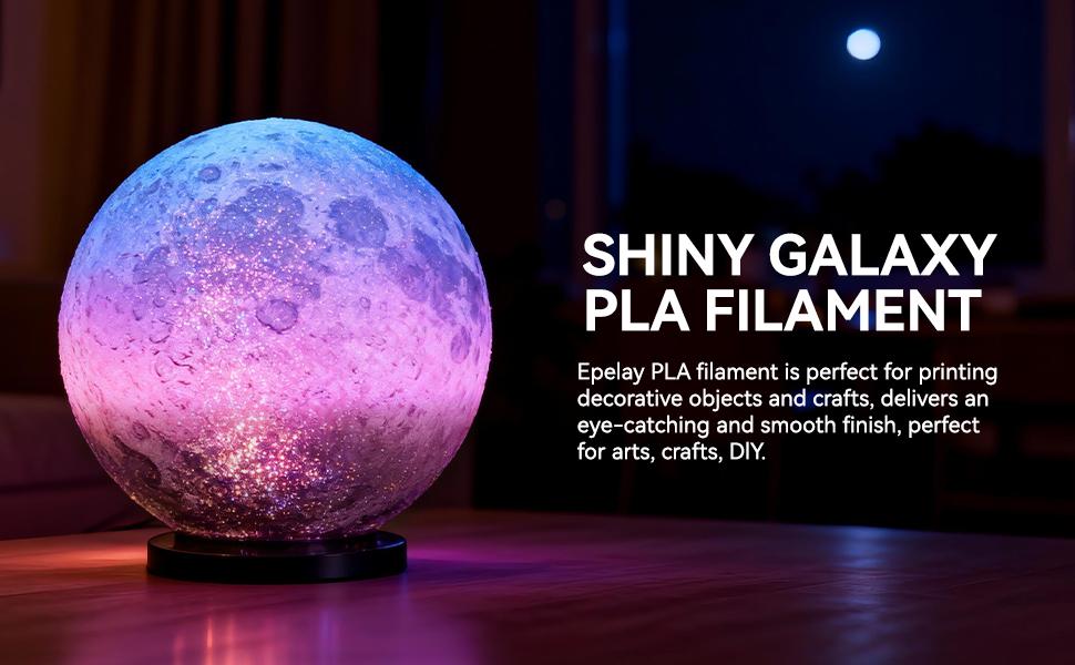 Epelay 4-Color Gradient PLA+ Filament Red Black Blue Purple Color Change Every 8m 1.75mm 3D Printing Filament for Creative Models