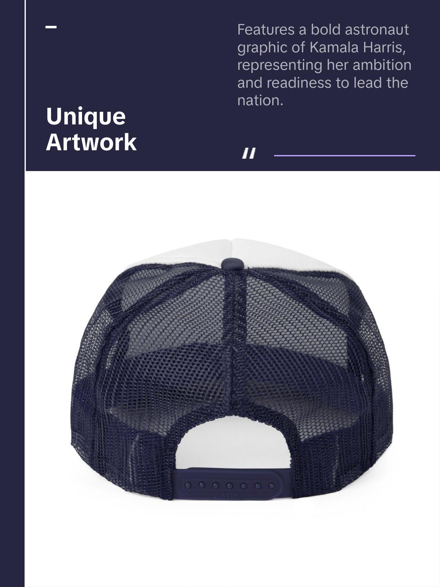 Kamala Harris "Next Stop, The White House!" Astronaut Trucker Hat - Political Campaign Cap