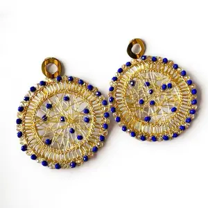 Royal Blue Egypt Earrings-Handwoven