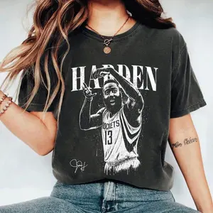 James Harden Rockets Shirt – Retro 90s Vintage Bootleg T-Shirt – Unisex Oversized