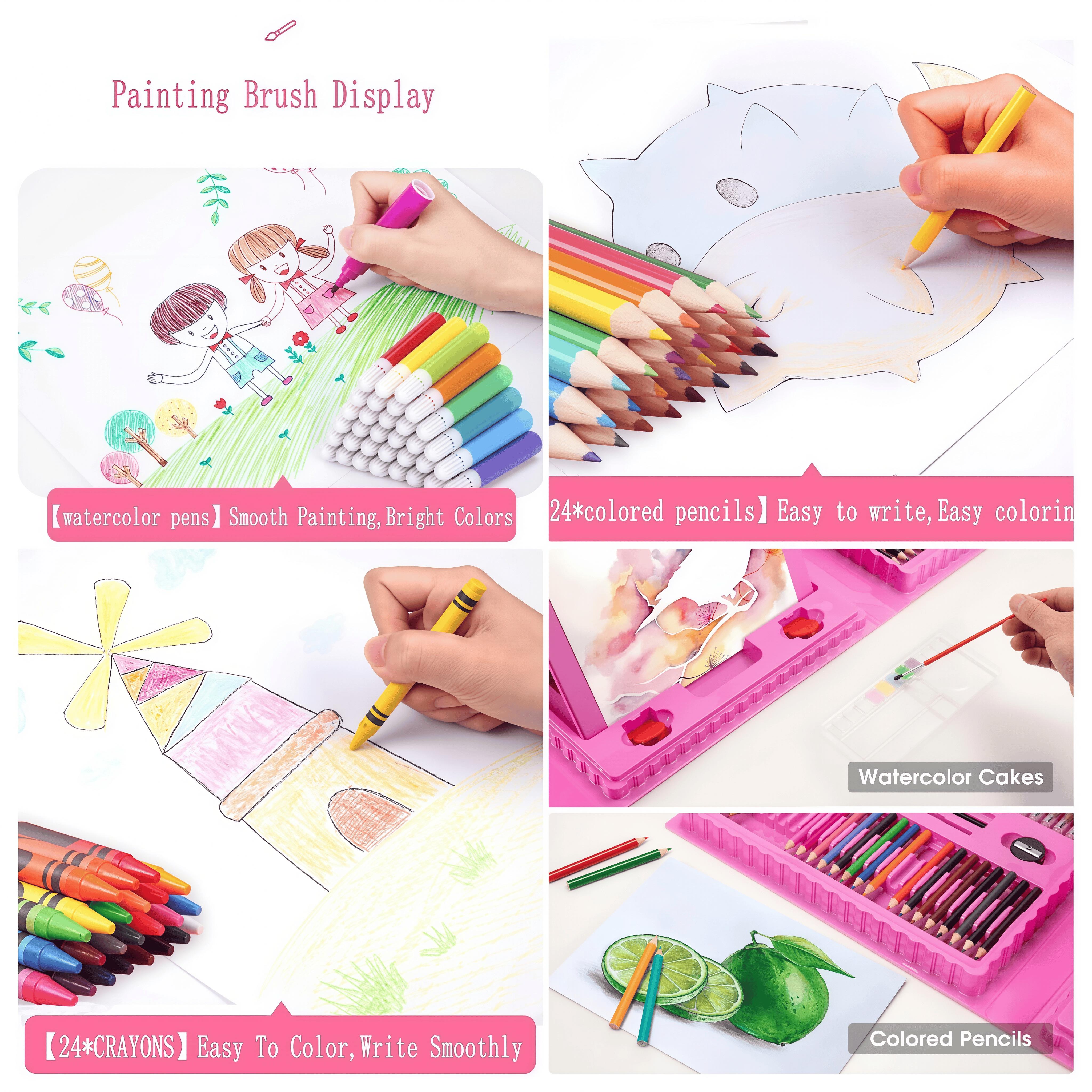 208pcs Super Large Art Set for Kids, Colorful Art Supplies, Coloring Supplies, Crayons, Colored Pencils, Markers, Perfect Gift for Children