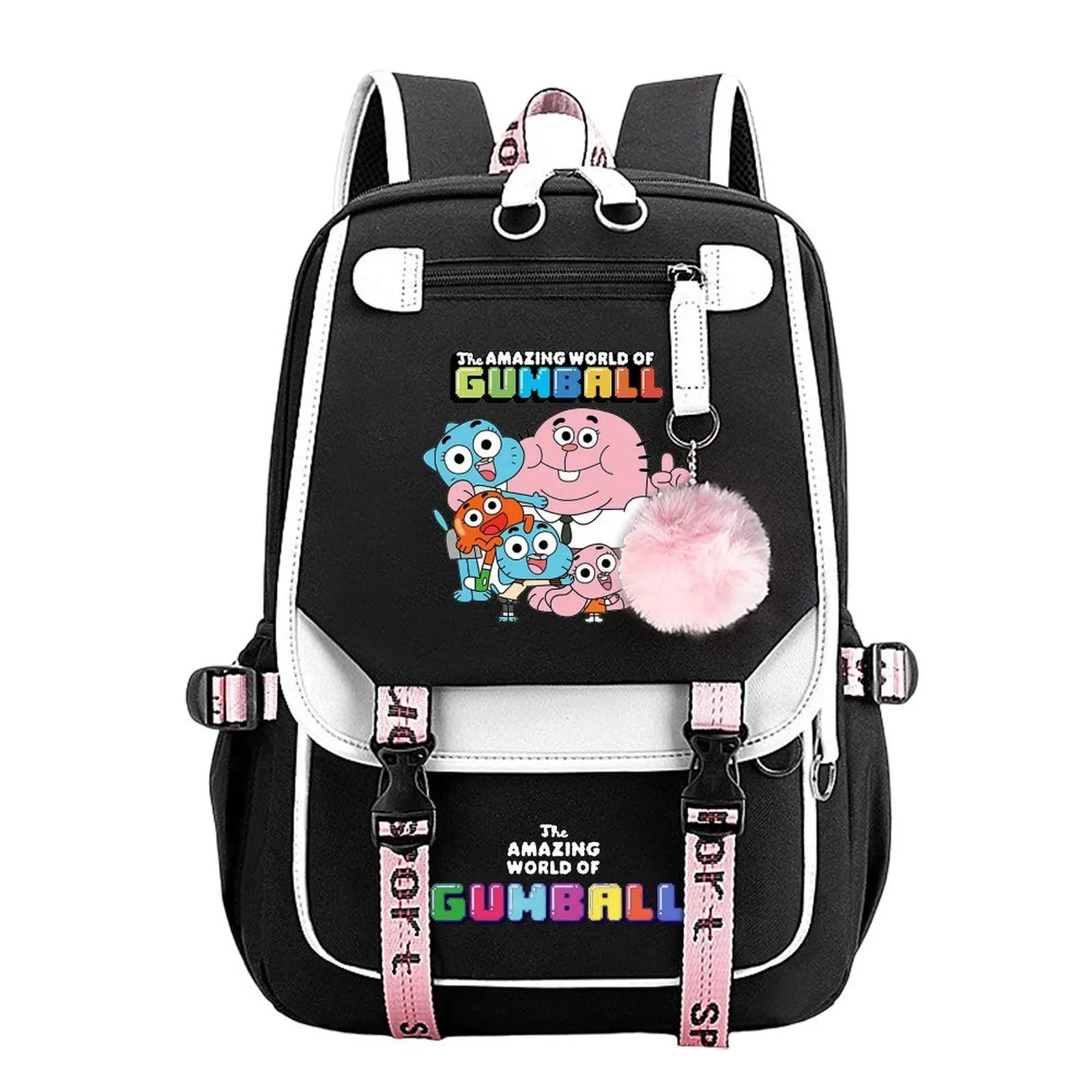 The Amazing World of Gumball Modern Large-Capacity Laptop Backpack - Durable, Laptop-Friendly Commuter & Student Bag for School, Camping, 11.4"×18.1", Ideal Gift for Youth, Commuter Backpack, Durable Backpack