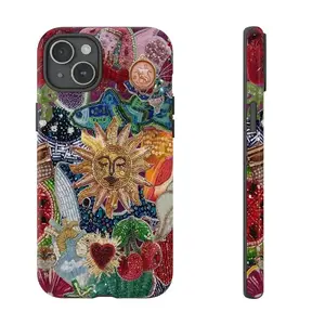 Vintage Mosaic Collage Phone Case Sun Celestial Mosaic Tiles Cases Trendy Preppy | Tough Phone Case | Phone Case for Iphone 17 16 15 14 13 12 11 8 7 SE series