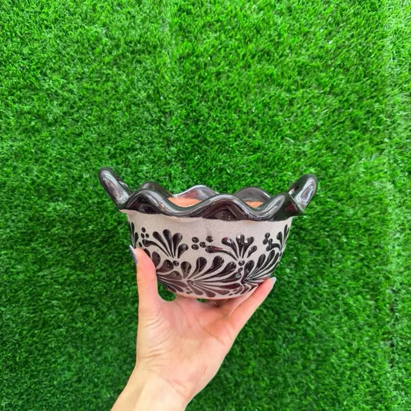 Relieve Cazuelita Salsera Grande 1 Litro color Negro Gris Sets.