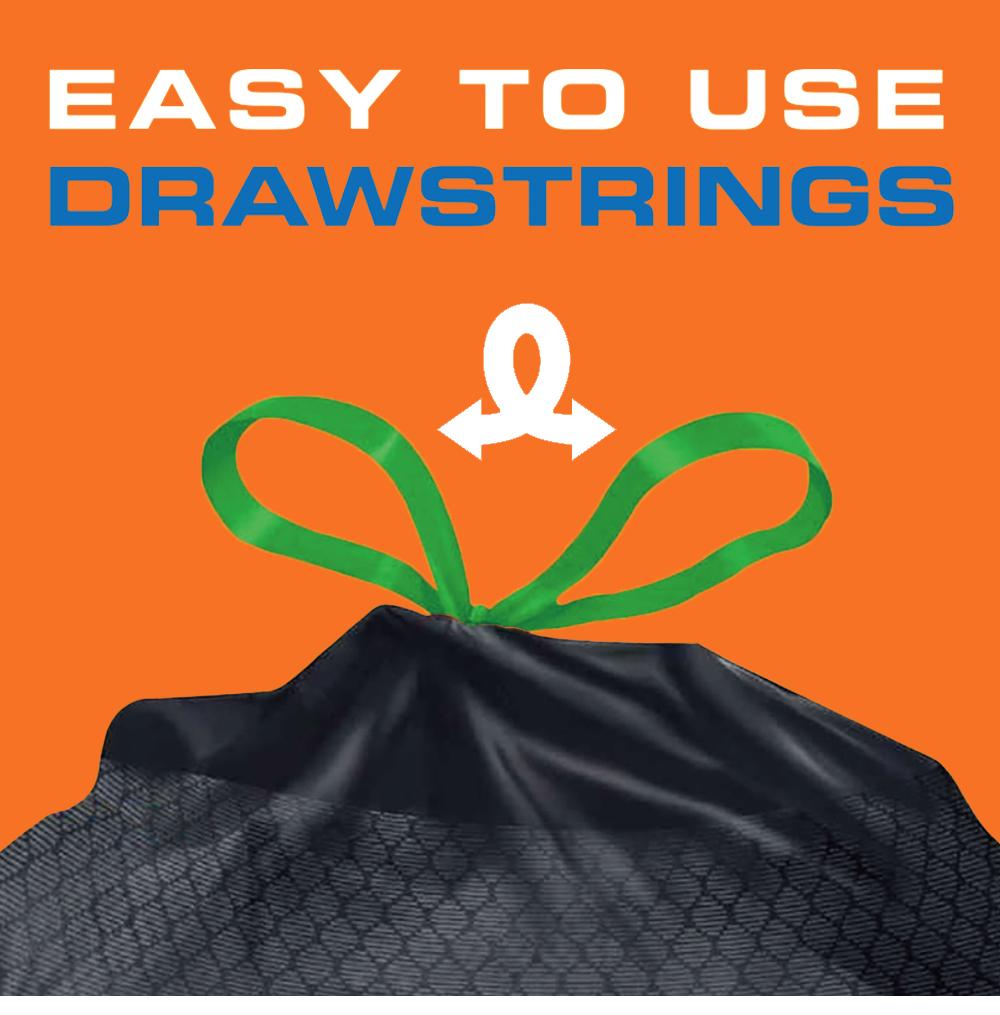 30 Gallon Boxed Disposable Non Tear Large Drawstring Trash Bags, Black For Large Kitchen Trash Can, Ultra Strong 90 Count 113.5L Garbage bag,Multipurpose Cleaning Supplies For Industrial, Garden, Home, Commercial - Durable, Leak-Proof, Easy To Use
