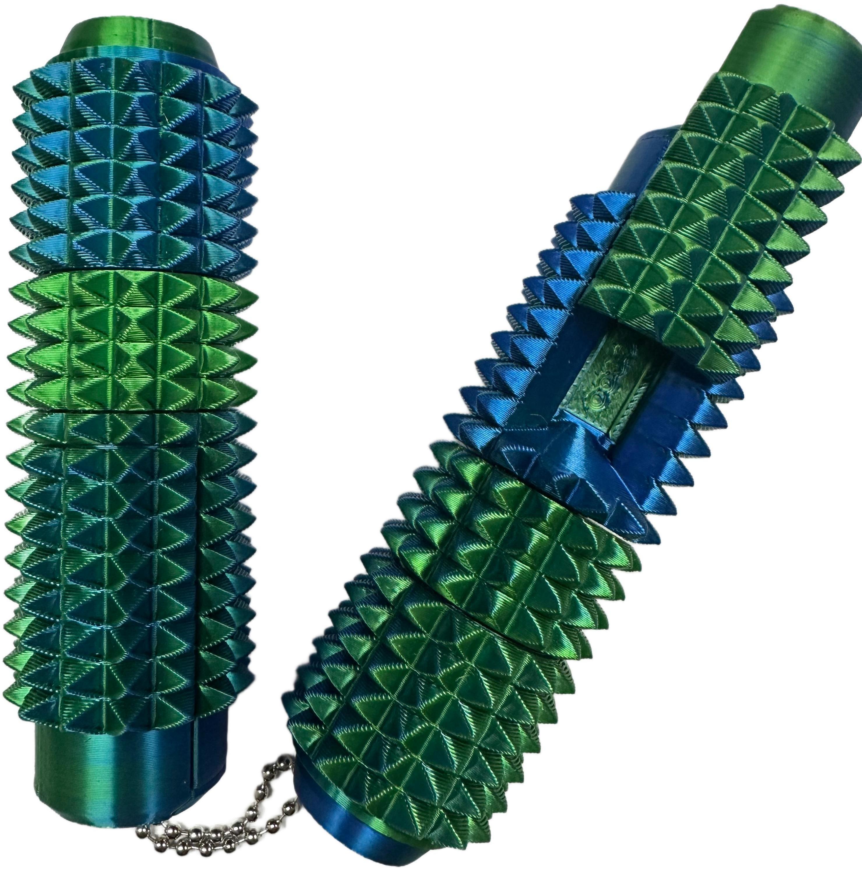 5-in-1 Stim Fidget Keychain | 3D Printed Portable Stress Relief Toy with Button Clicks, Spinners & Spiky Grip | Pocket Mini Sensory Fidget for Adults, Novelty Gift