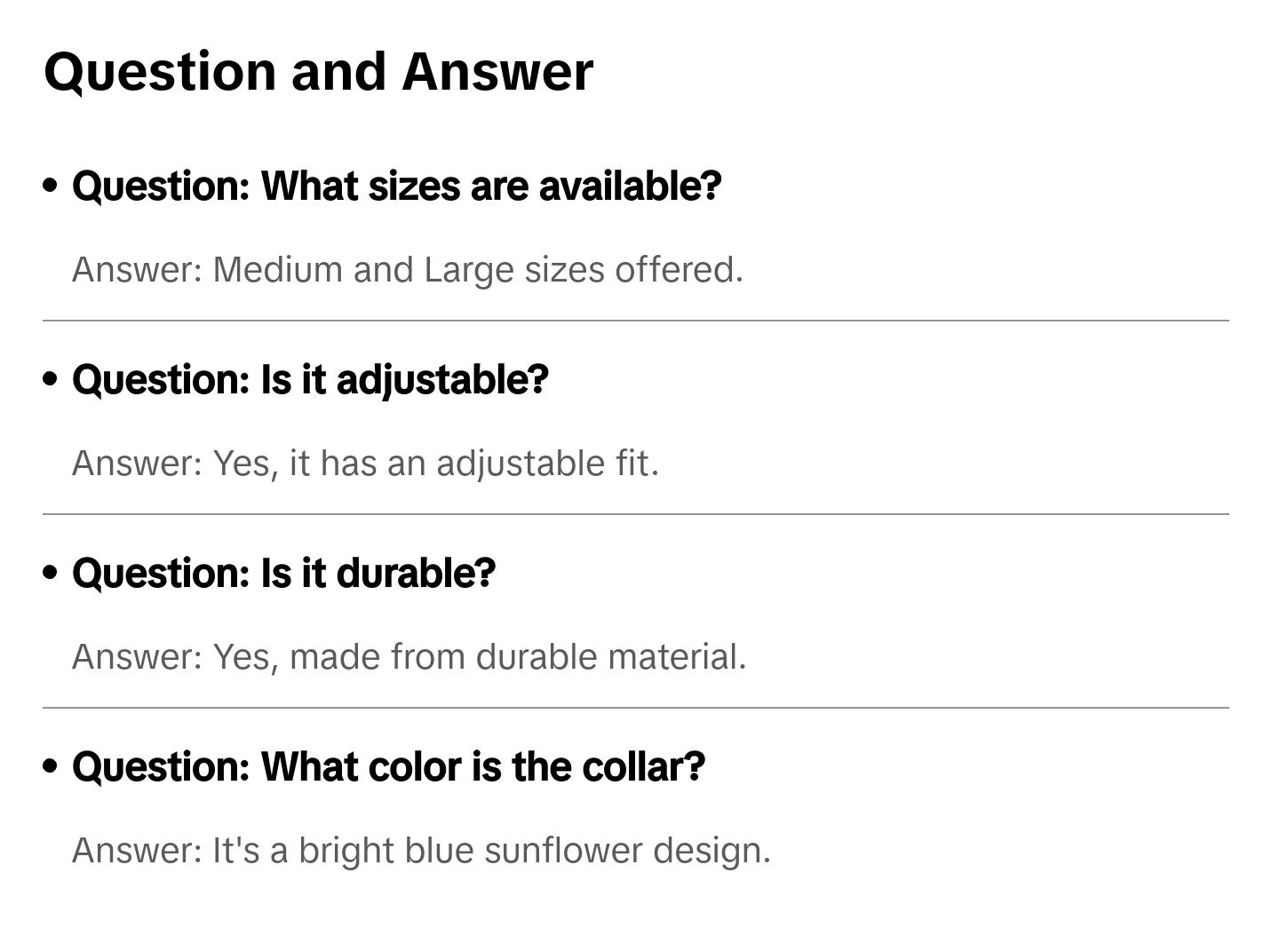 Bright Blue Sunflower Dog Collar