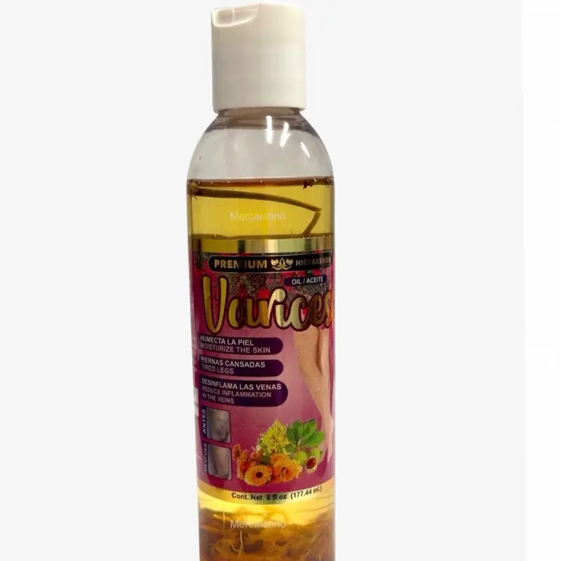 Aceite Humectante Varices 6 oz. Aceite de uso externo.