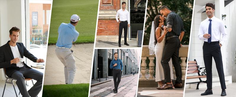 【Hot】ELENCOCO Mens Wrinkle Free Business Casual Pants for Men Expandable Waist Mens Stretch Dress Pants Slim Fit Dress Pants Menswear,Tiktok shop deals,Gifts for him,Valentines day outfit