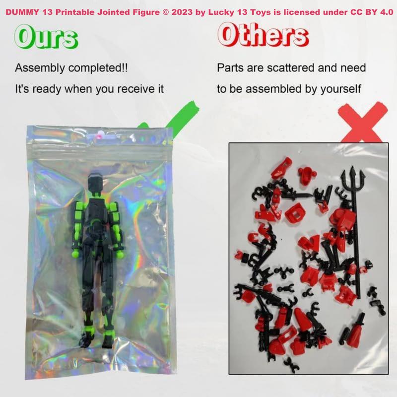 1pc/5-Pack T13 Action Figure Already Assembled, Multi-Colored Titan 13 Action Figure Set Dummy with Laser Saber 3D Printed T 13 Lucky 13 Robo 13 Nova 13 Action Figures, Figura de acción t13