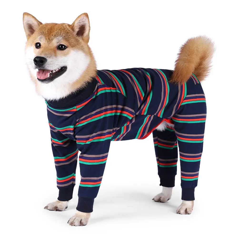 Dog Recovery Onesie, Turtleneck Anti-Lick Post Surgery Pajama for Medium Large Dogs, Adjustable Breathable Wound Protector Suit