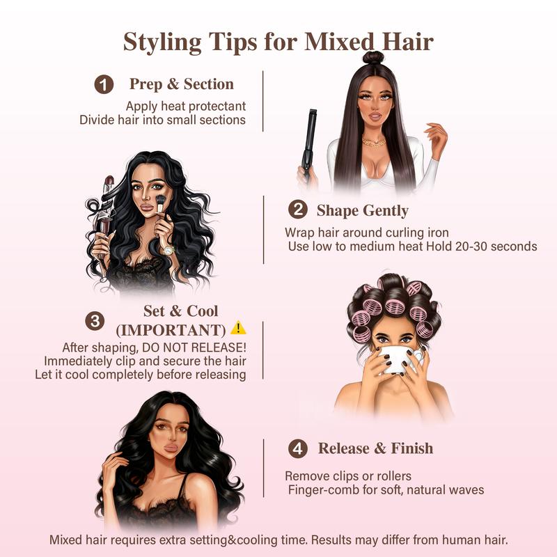 [Qbeauty 2026 New Upgrade Mixed Hair Collection ] 22/24 Inch 6PCS Invisible Clip-in Body Wave Hair Extensions Tangle-Free Long Lifespan Thick Natural Look for Women
