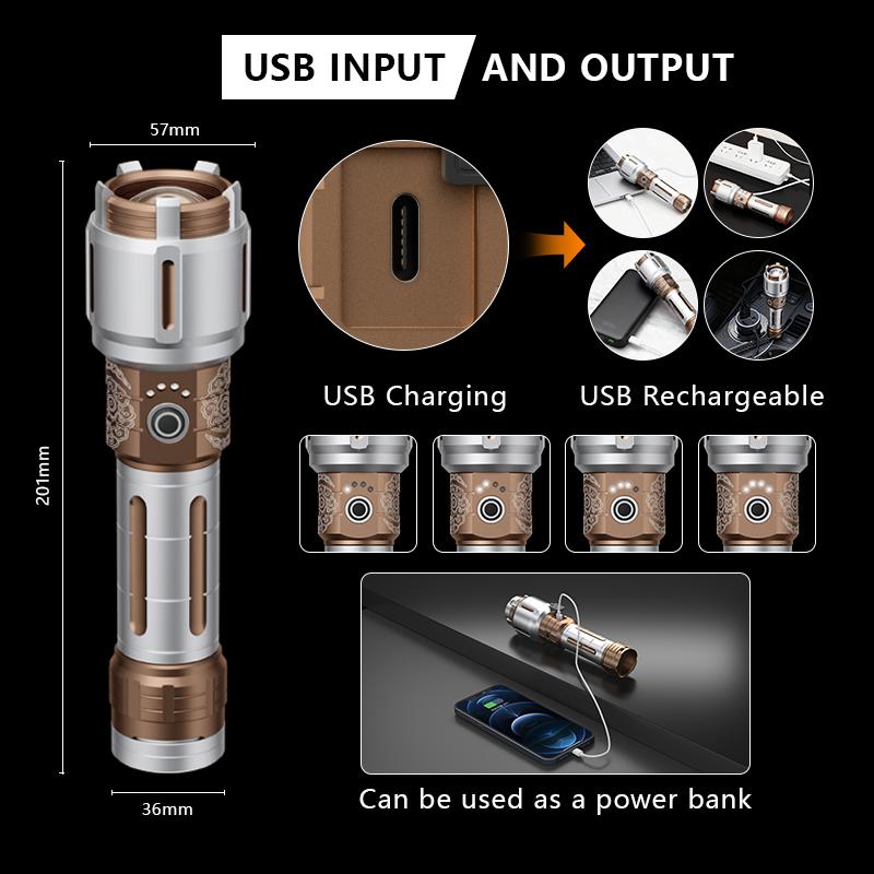 SKYFIRE 2503 LED Rechargeable Flashlight, High Lumen with Ambient Lamp, Super Bright Flashlight, Waterproof Design, Ideal for Camping Essentials, Outdoor & Home Use SKYFIRE 2503 LED Rechargeable Flashlight, High Lumen with Ambient Lamp, Super Bright Flashlight, Waterproof Design, Ideal for Camping Essentials, Outdoor & Home Use