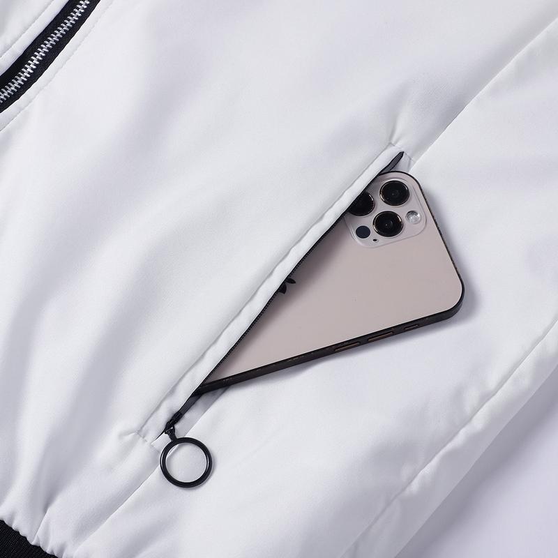 Men's lightweight casual jacket with sports slim fit zipper, stand collar, long sleeves, and zipper pockets, durable polyester fabric suitable for spring/autumn outdoor training, gym workouts, and casual wear, featuring a stylish minimalist design