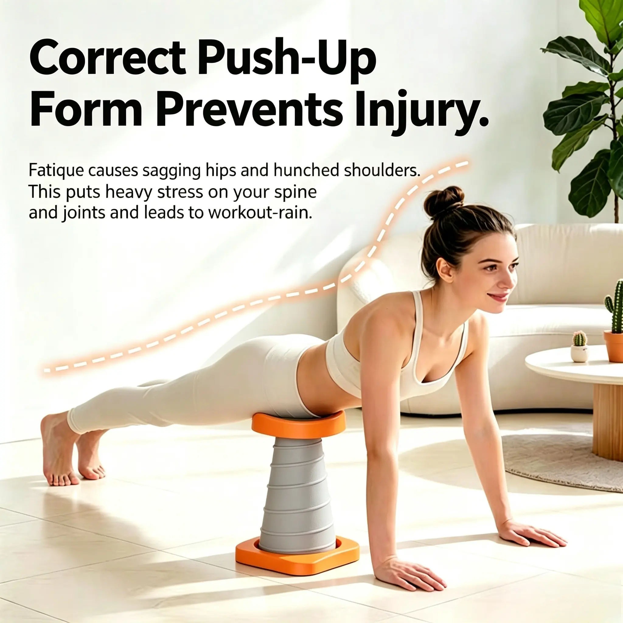 Push Up Board with Ergonomic Support Frame, Portable Rebound Assist Spring Frame for Home Fitness, Full Body Workout & Chest Training for Men & Women, Strength Workout Equipment, Home Gym Accessory, Muscle Trainer, Portable Fitness Equipment